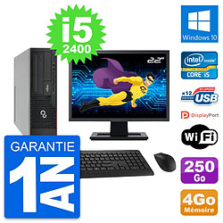 PC Fujitsu E910 DT Ecran 22" Intel i5-2400 RAM 4Go Disque 250Go Windows 10 Wifi - Occasion