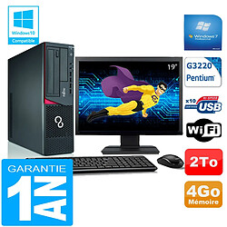 PC Fujitsu Esprimo E720 E85+ SFF G3220 RAM 4Go Disque 2 To Wifi W7 Ecran 19" · Occasion 