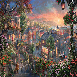 Schmidt Spiele Schmidt - 59490 - Puzzle Thomas Kinkade Disney Susi et Strool 1000 Pièces - Multicolore