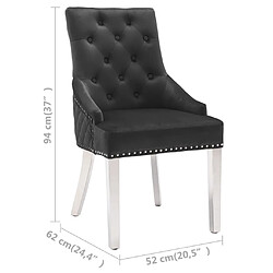 vidaXL Chaise de salle à manger Noir Velours pas cher