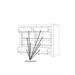 But Commode 4 double tiroirs RICCIANO imitation chêne béton gris pas cher