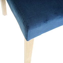 Decoshop26 Chaise de salle à manger cuisine en velours bleu pieds en bois clair design moderne 04_0002311 pas cher