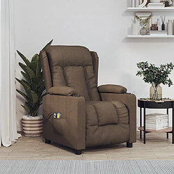 vidaXL Fauteuil électrique de massage Marron Tissu