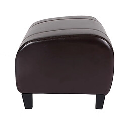 Mendler Tabouret pouf cuir EMMEN, 37x45x47cm ~marron pas cher