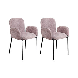 Beliani Chaise de salle à manger Set de 2 Tissu Rose ALBEE