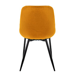 Acheter Chaise de salle à manger Lot de 2 avec dossier et accoudoirs Jaune en velours ML-Design