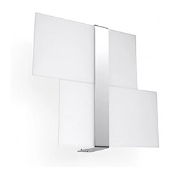 Luminaire Center Applique murale MASSIMO acier/verre blanc/chrome 2 ampoules