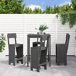 Maison Chic Table de bar et chaises d'extérieur 5 pcs,Ensemble de bar de jardin pour relax gris bois de pin massif -GKD909911