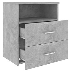 Maison Chic Table de chevet,Table de nuit,Table d'appoint pour salon Gris béton 50x32x60 cm -MN24334 pas cher