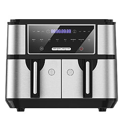 iceagle Friteuse à air chaud, Dual Zone, Airfryer KDF-5515DT ,9L, 2600W, 8 modes de cuisson,4.5L+4.5L 