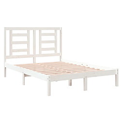 Acheter Maison Chic Lit Moderne Chambre - Cadre/structure de lit pour adulte Blanc Bois massif 120x190 cm Petit Double -MN69527