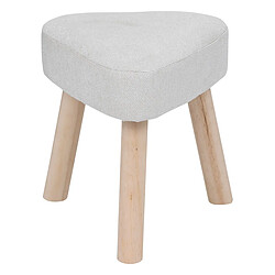 Pegane Tabouret d'appoint en bois et tissu Polyester coloris blanc, naturel - Longueur 32 x Profondeur 32 x Hauteur 36 cm 