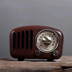 Universal Vintage Bois FMSD MP3 Radio Bluetooth 5.0 Haut-parleur Vintage Portable Radio avec Old Shape Classic Style Puissant Bass Enhancement | Radio(brun)