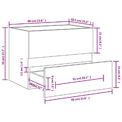 vidaXL Armoire d'évier Noir 60x38,5x45 cm Aggloméré pas cher