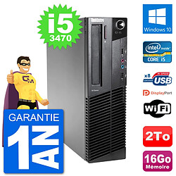 PC Lenovo M92p SFF Intel i5-3470 RAM 16Go Disque Dur 2To Windows 10 Wifi · Occasion 