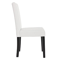 Decoshop26 Lot de 4 chaises de salle à manger synthétique blanc mat pieds foncés CDS04137