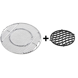 JX BBQ System Barbecue en Acier Inoxydable pour chaudière 57 cm + Fonte 'Sear Grate' pour système Barbecue Gourmet 