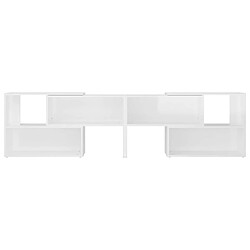 Maison Chic Meuble TV scandinave - Banc TV pour salon Blanc brillant 149x30x52 cm Aggloméré -MN16156 pas cher