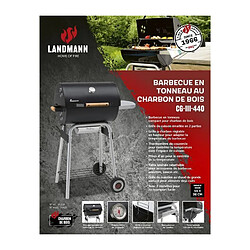 Landmann Black Taurus 440 barbecue tonneau charbon de bois pas cher