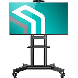 ONKRON Support TV Roulettes pour 32" - 75" TV & Ecran, Tele Portable Sur Pied Roulette de 50 kg - Meuble TV sur Roulettes VESA 200x200 - 600x400/Ecran sur Pied Mobile Hauteur Réglable TS1571-B Noir 