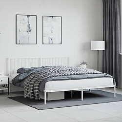 Maison Chic Cadre/structure de lit métal et tête de lit pour adulte - Lit Moderne Chambre blanc 183x213 cm -MN52765