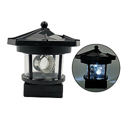 Phare Solaire Lampe Rotative LED Lumière Solaire Jardin Jardin Pelouse Décor Noir pas cher