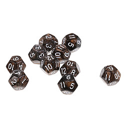 10pcs 12 sided dés d12 dés polyédriques pour dungeons et dragons jeux de table café gris pas cher