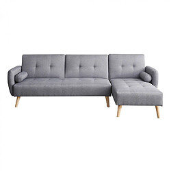 Concept Usine Canapé d'angle convertible scandinave 4 places gris LESKA