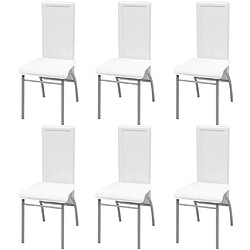 vidaXL Chaises à manger lot de 6 blanc similicuir