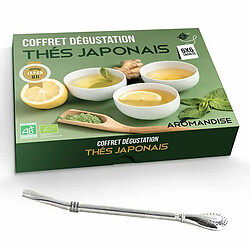 Aromandise Coffret thés japonais en infusettes + paille inox avec filtre