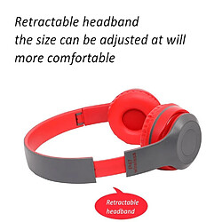 Universal Casque sans fil rouge casque bluetooth casque stéréo haute fidélité basse jeu casque casque microphone pour xiaomi cell film