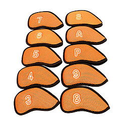 10pcs / Pack Ensemble De Couvre-fers De Golf En Maille Pour La Plupart Des Fers Orange