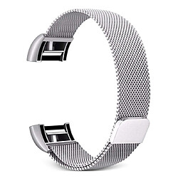 Wewoo Bracelet pour montre connectée Smartwatch avec en acier inoxydable FITBIT Charge 2Taille L Argent