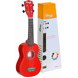 UKULELE SOPRANO ROUGE + HOUSSE Stagg 