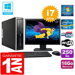 PC HP Compaq 8300 SFF Core I7-3770 Ram 16Go Disque 250 Go Wifi W7 Ecran 19" · Occasion 