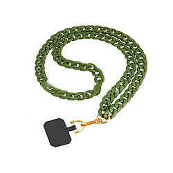 Fairplay Bijou téléphone portable, Chaine grosse maille 120cm GIULIA (Vert) 