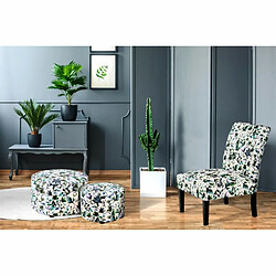 Paris Prix Fauteuil Design Imprimé Indira 92cm Beige & Vert