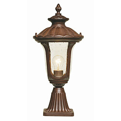 Elstead Lighting Petite lanterne sur piédestal d'extérieur à 1 ampoule bronze rouillé IP44, E27