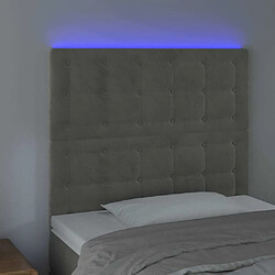 Avis Maison Chic Tête de lit scandinave à LED,meuble de chambre Gris clair 100x5x118/128 cm Velours -MN12365