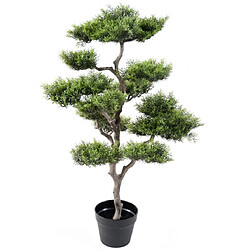 Pegane Plante artificielle haute gamme Spécial extérieur / PIN artificiel BONSAI - Dim : 95 x 60 cm 