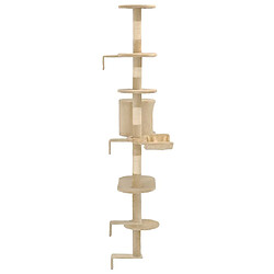 Arbre à chat avec griffoirs,niche pour chat en sisal Montage mural 194 cm Beige -MN35533 pas cher