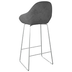 Acheter vidaXL Tabouret de bar Gris foncé Velours