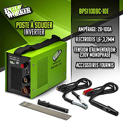 Build Worker Poste à souder Inverter 100A + 10 électrodes