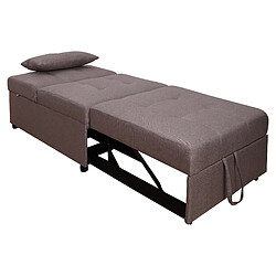 Acheter Alter Fauteuil lit simple, avec oreiller et matelas inclus, Pouf convertible en lit, en tissu rembourré, Fabriqué en Italie, 191x79h45 cm, Couleur gris tourterelle