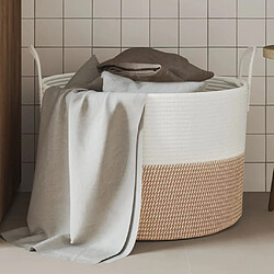 vidaXL Panier de rangement marron et blanc Ø51x33 cm coton 