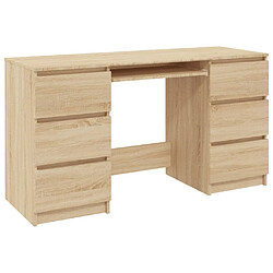 vidaXL Bureau Chêne sonoma 140x50x77 cm Bois d'ingénierie