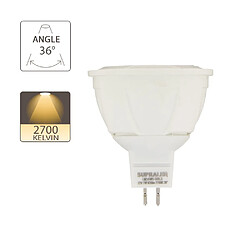 SUPRALED Ampoule LED (Spot) culot GU5 Ampoule LED (Spot), culot GU5,3, conso. 7W (eq. 50W), 620 lumens, blanc chaud