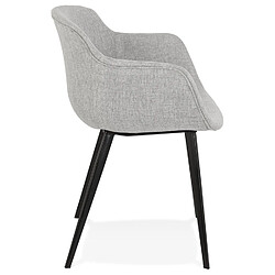 Avis Alterego Chaise avec accoudoirs 'RIGA' en tissu gris clair