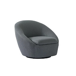 Vente-Unique Fauteuil pivotant arrondi en tissu gris LACARA II