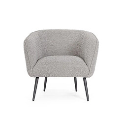 Bizzotto Fauteuil tissu Avril Gris Bouclé